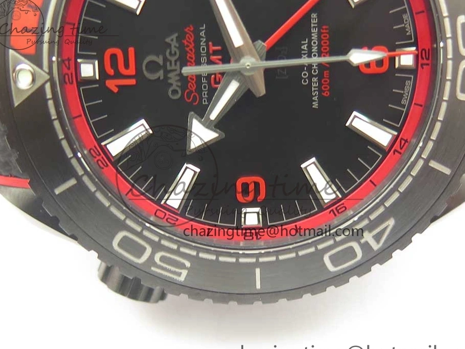 0209 Trendy Planet Ocean 45.5mm Deep Black red Real Ceramic VSF 1:1 Best Edition on Black Nylon Strap A8906 Super Clone 7986